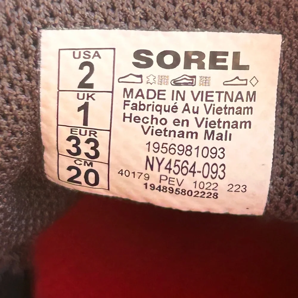 Sorel Out N About Classic Duck Boots Size 2 Quarry Grey Waterproof Gorpcore Chic